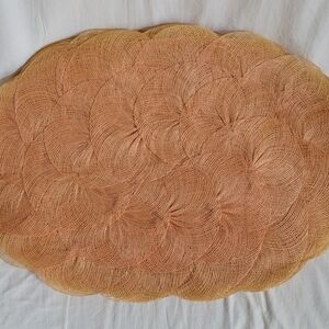 Set of 8 Vintage Peach Woven Placemats